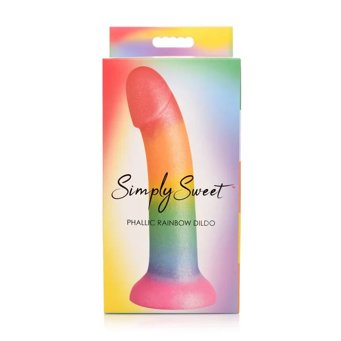 Simply Sweet Phallic Rainbow Silicone Dildo - Rolik®