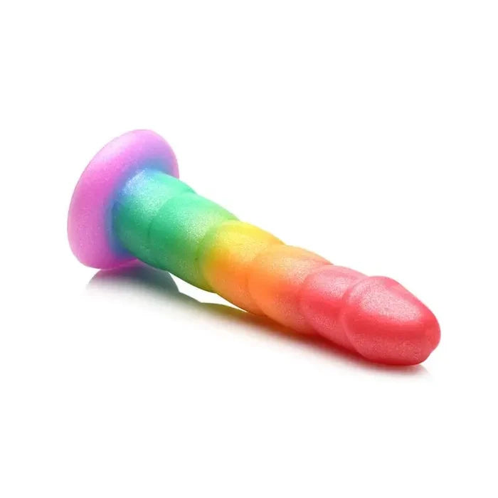 Simply Sweet Swirl Rainbow Silicone Dildo - Rolik®