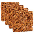 Sizzling Hearts Seed Cake, Set of 4: Rectangular bars of sunflower seeds bound with syrup, designed to attract birds and deter squirrels, ideal for feeders.
