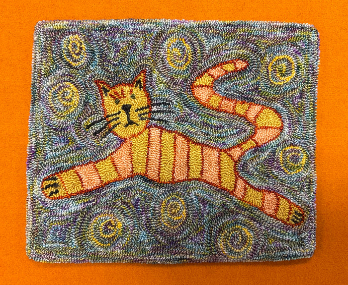 SRH Mini Punch Needle Pattern Jumping Kitty 6x9