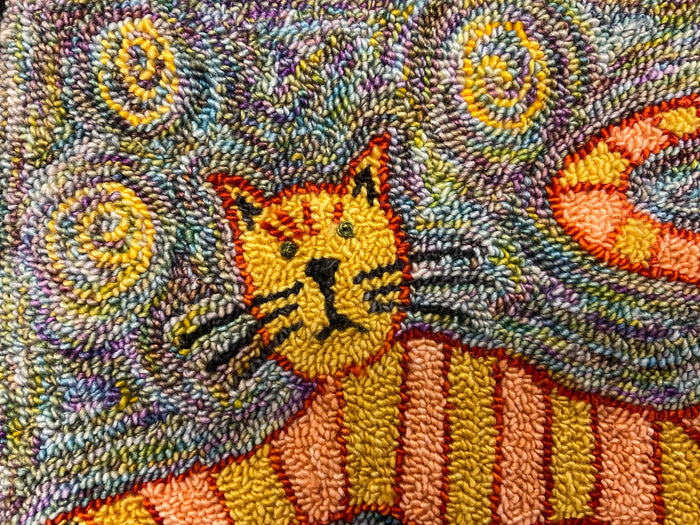 SRH Mini Punch Needle Pattern Jumping Kitty 6x9