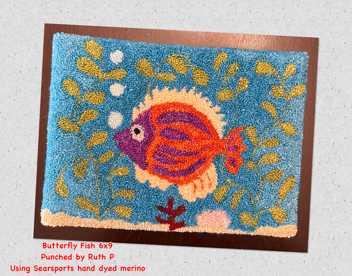 SRH Punch Needle Pattern Butterfly Fish 6x9