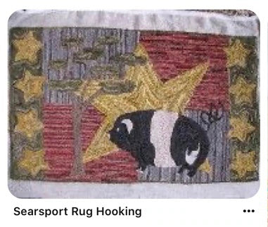 SRH Punch Needle Pattern Star Spangled Pig 6x9