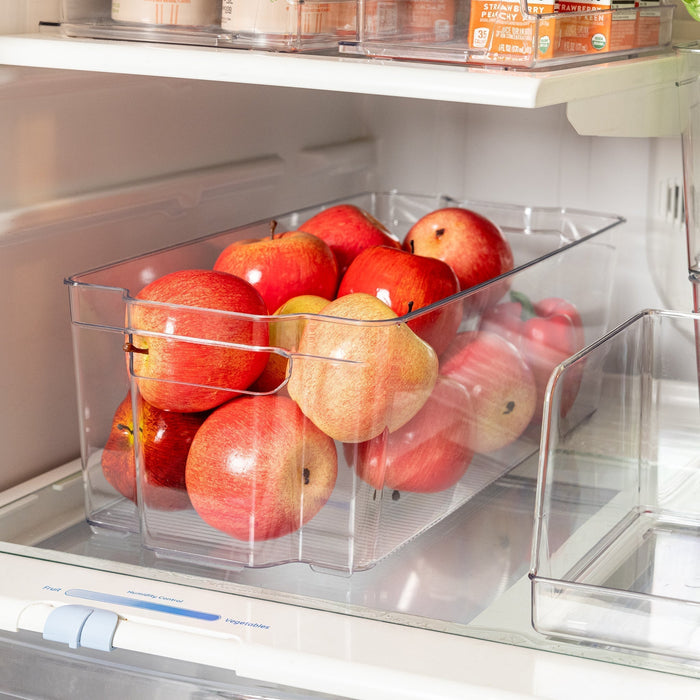Tall Stackable Refrigerator Bin with Handle - 8 x 15 Inch