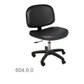 Jeffco Task Styling Chair 604.6.0: black, height adjustable, five wheels, no armrests.