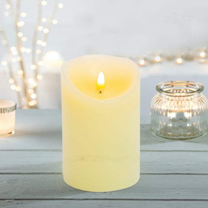 Textured Flicker Candle 13cm
