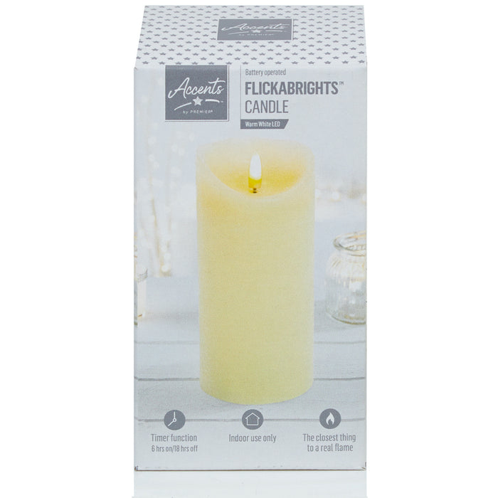 Textured Flicker Candle 23cm
