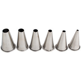 Thermohauser 3000131837 - XXL Hole Piping Tips - Stainless Steel - 6 Piece Set