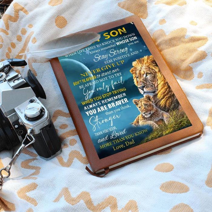 To My Son Stay Strong Dad-Graphic Leather Journal