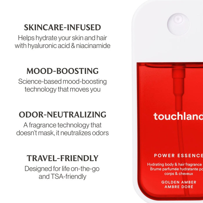 TOUCHLAND | Golden Amber Body & Fragrance Mist - Enchanting jasmine petals, pink lavender.