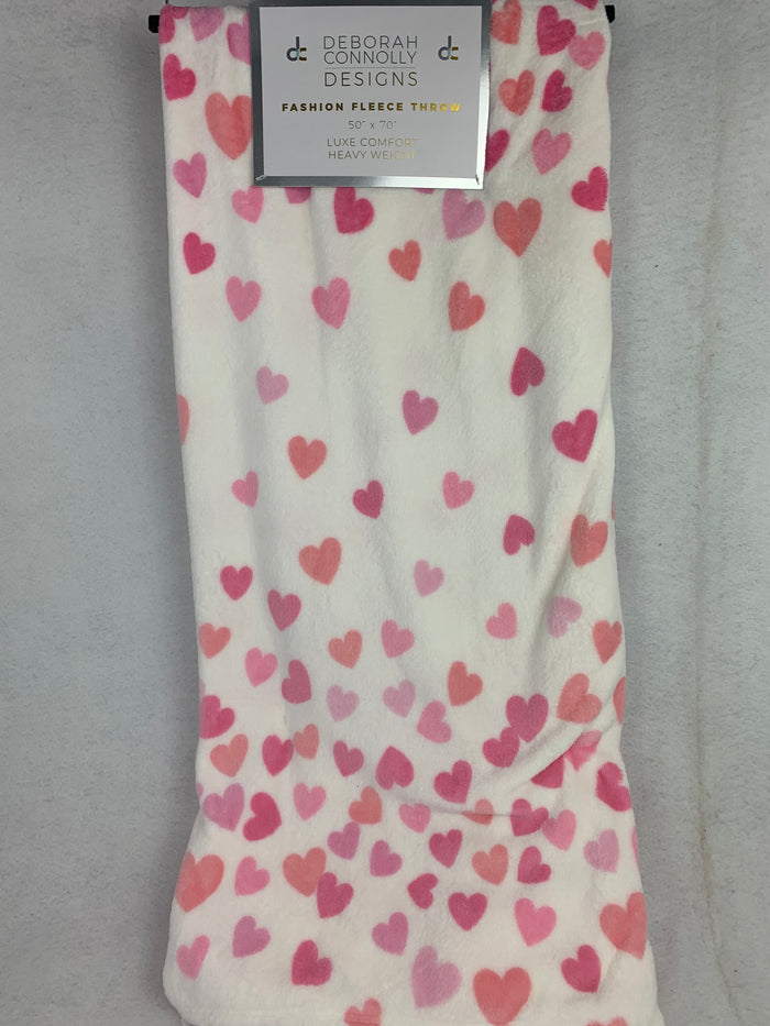 Valentine Cascading Hearts Blanket Throw