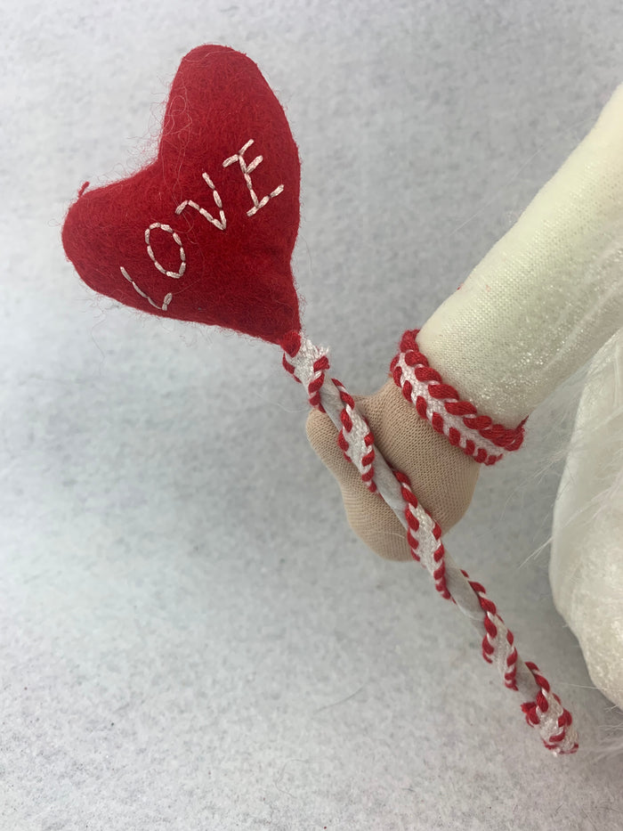 Valentine Gnome with Holding a Love Lollypop