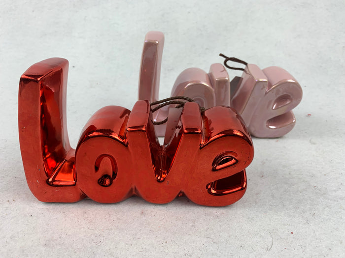 Valentine Pink or Red Iridescent Scented Ceramic Love Display