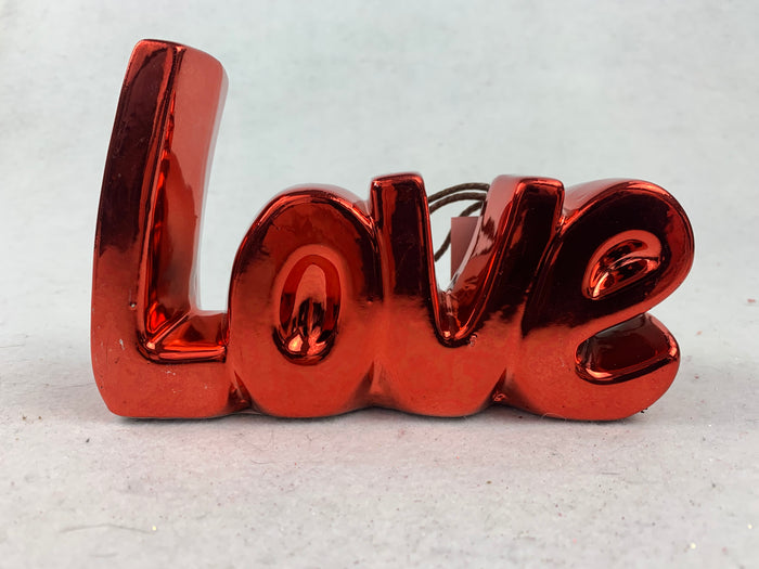 Valentine Pink or Red Iridescent Scented Ceramic Love Display