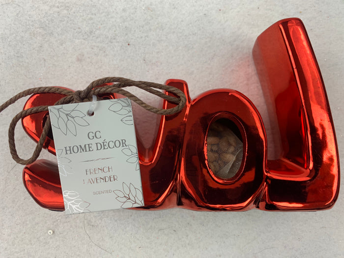 Valentine Pink or Red Iridescent Scented Ceramic Love Display