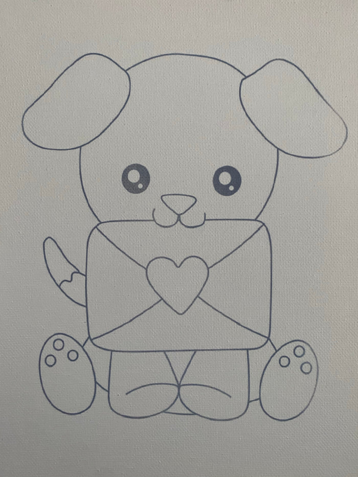 Valentine Puppy Love Canvas