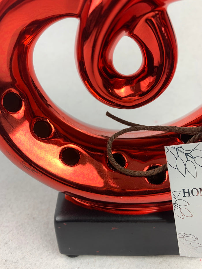 Valentine Shiny Red or Silver Scented Scroll Heart Display