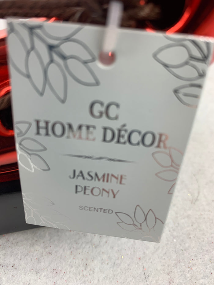Valentine Shiny Red or Silver Scented Scroll Heart Display