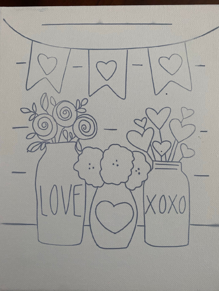Valentine Vases Canvas