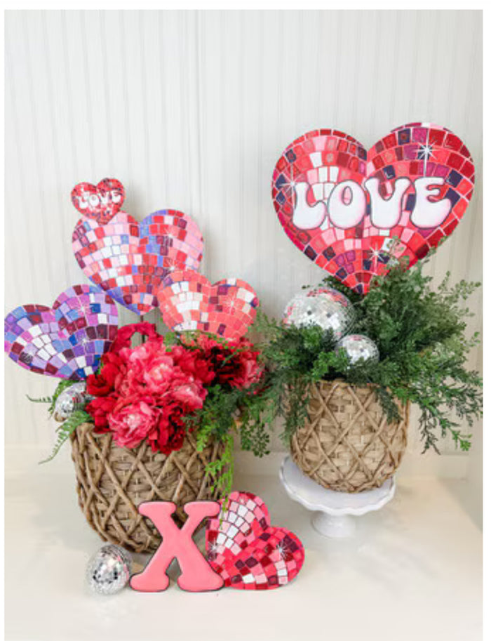 Valentines Day: Disco Love Heart Metal Stake