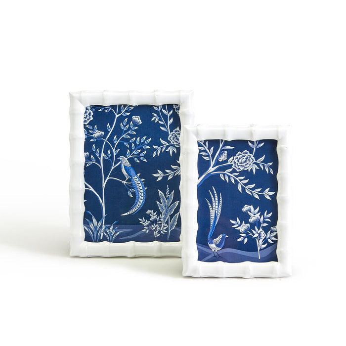 White High Gloss Faux Bamboo Photo Frames
