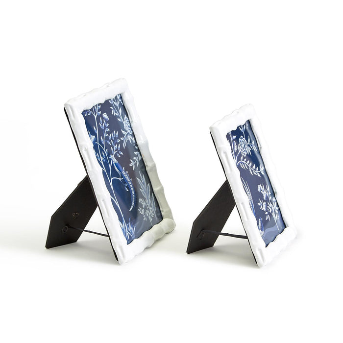 White High Gloss Faux Bamboo Photo Frames