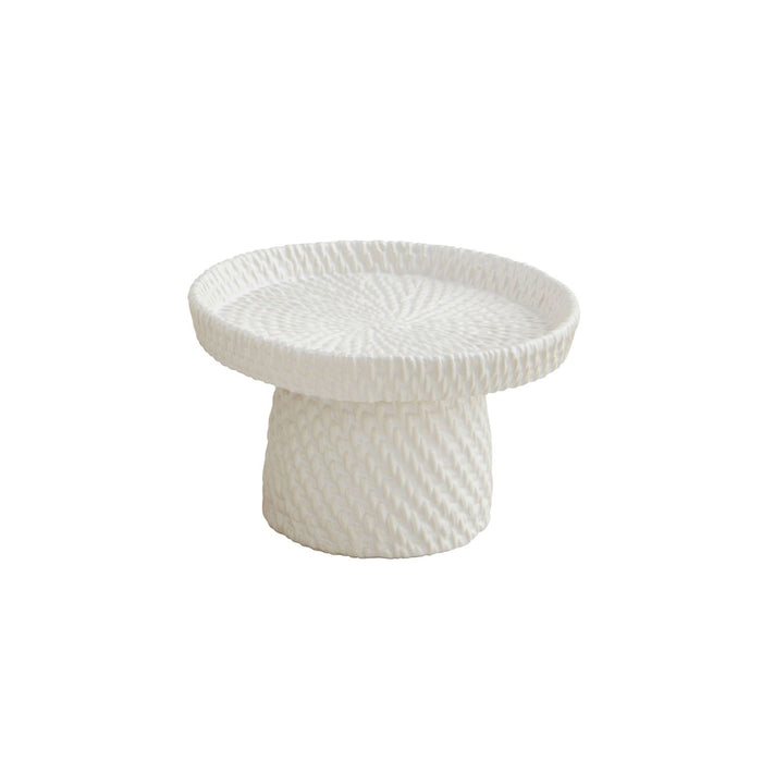 White Woven Ceramic Pedestals