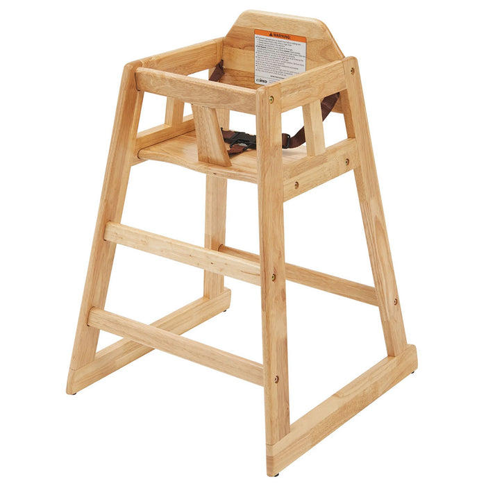 Winco CHH-101 - Wooden High Chair - 20" Seat Height - Natural Finish