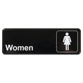 Winco SGN-312 - 3" x 9" - Information Sign with Symbol - "Women" Restroom