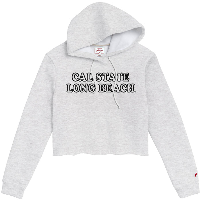 Womens CSULB Crop Hood - Ash, League