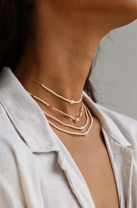Zebra Pearl Necklace