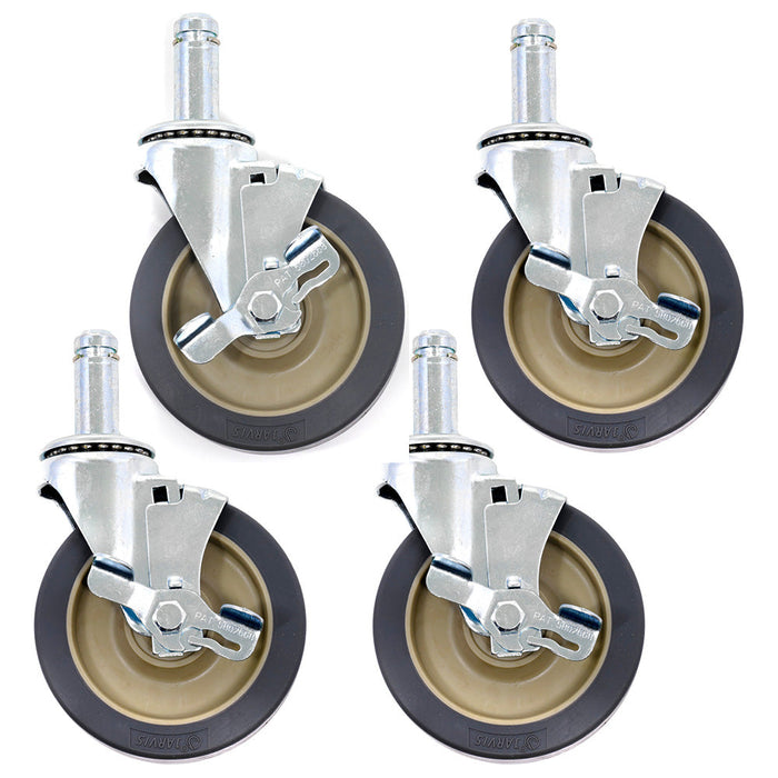ZESCO J5FBA-4 - 5" Swivel Stem Casters with Brakes - Set of 4